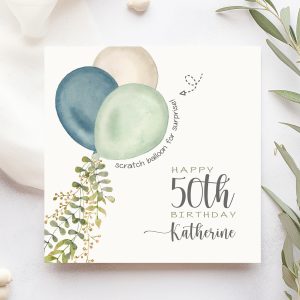 Birthday Scratch Card Boho Balloons