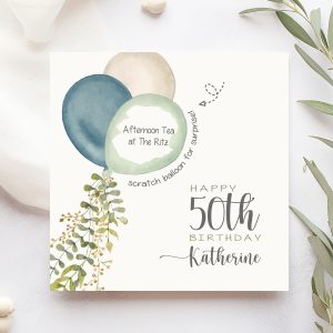 Birthday Scratch Card Boho Balloons