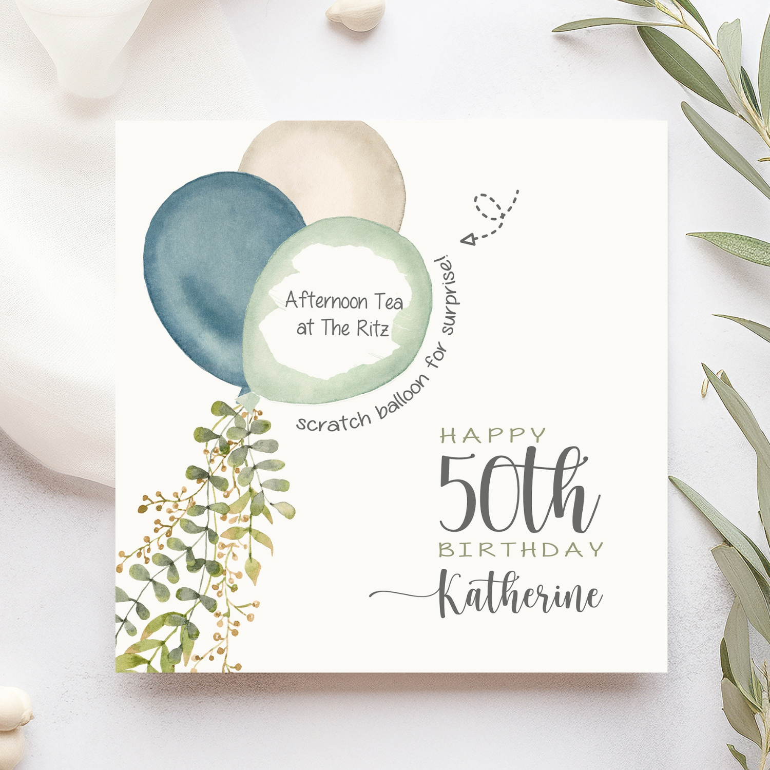 Birthday Scratch Card Boho Balloons