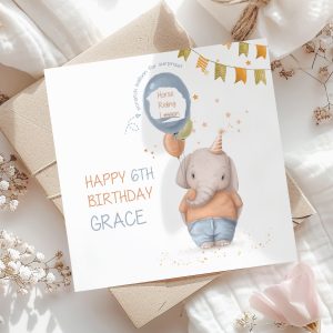 Birthday Scratch Card Elephant Card
