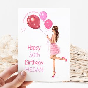 Personalised Pink Balloon Scratch Card