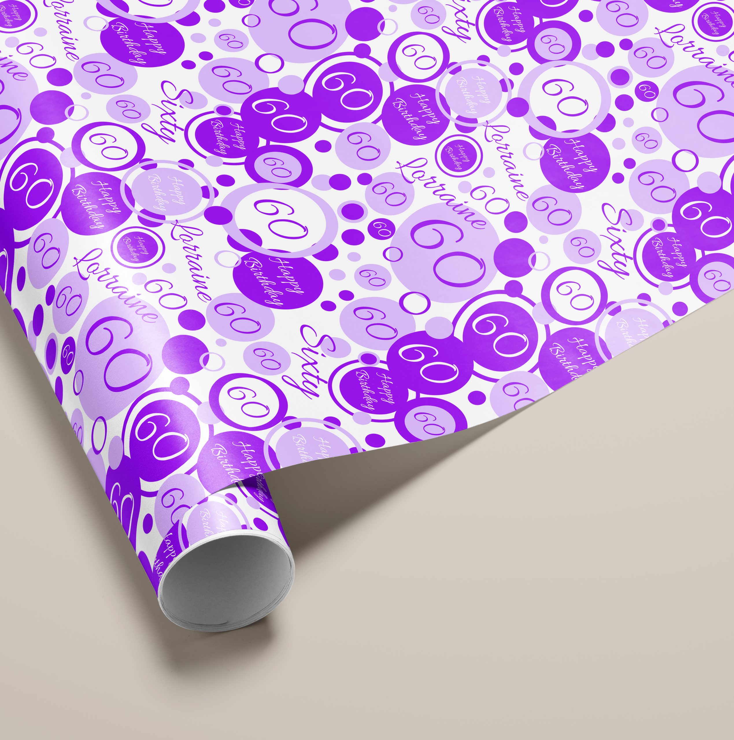 Personalised Purple Gift Wrapping Paper