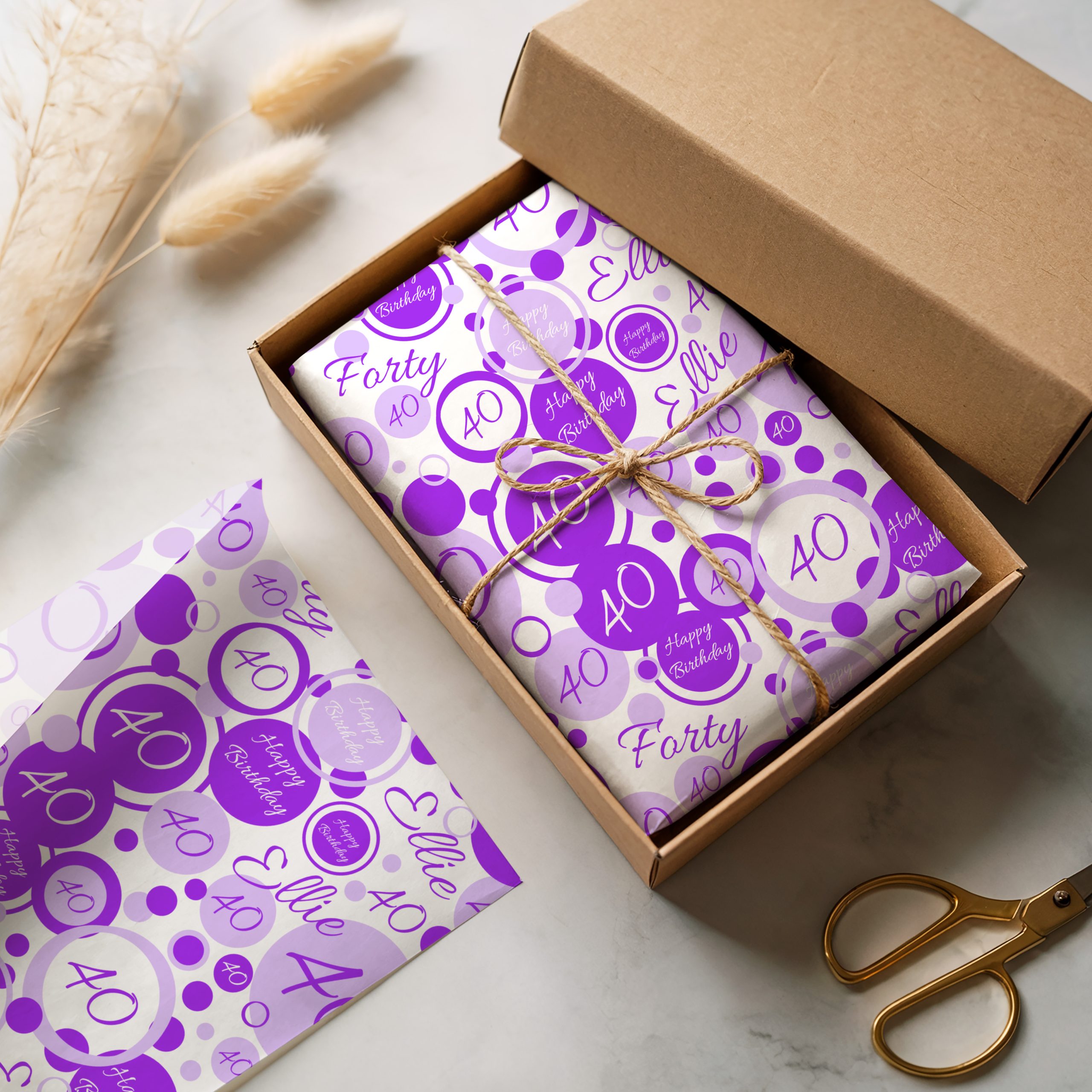 Personalised Purple Gift Wrapping Paper