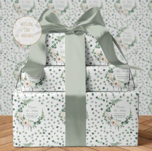 Personalised Sage Wedding Gift Wrap