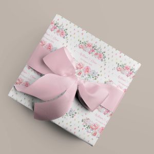 Personalised Pink Floral Wedding Gift Wrap
