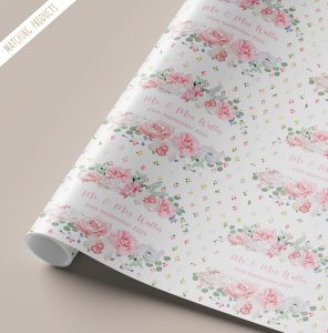 Personalised Pink Floral Wedding Gift Wrap