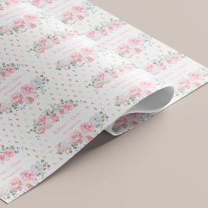 Personalised Pink Floral Wedding Gift Wrap