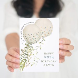 Scratch Card White Balloons Sage