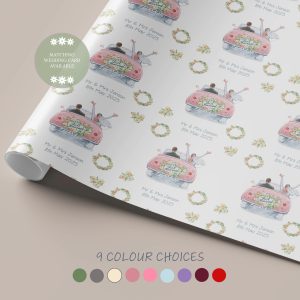 Wedding Card Gift Wrap Dusky Rose