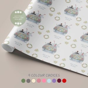 Wedding Card Gift Wrap Grey