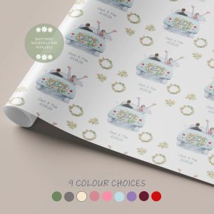 Wedding Card Gift Wrap Light Blue