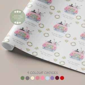 Wedding Card Gift Wrap Pink