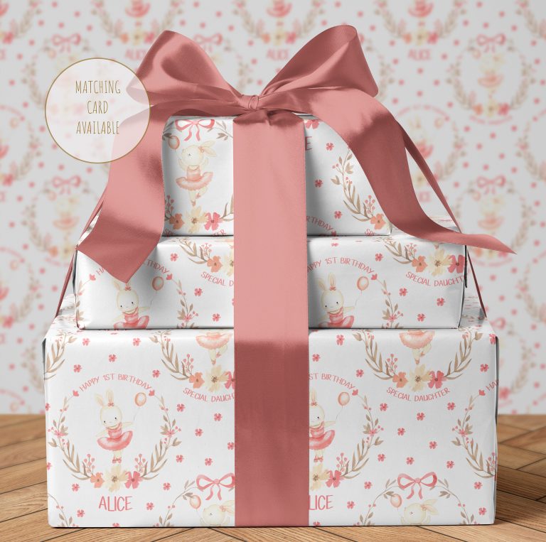 Personalised Ballet Birthday Name Gift Wrapping Paper