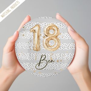 Personalised Giant 18th Gold Birthday Badge