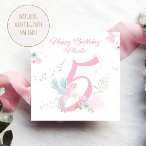 Personalised Unicorn Birthday Card