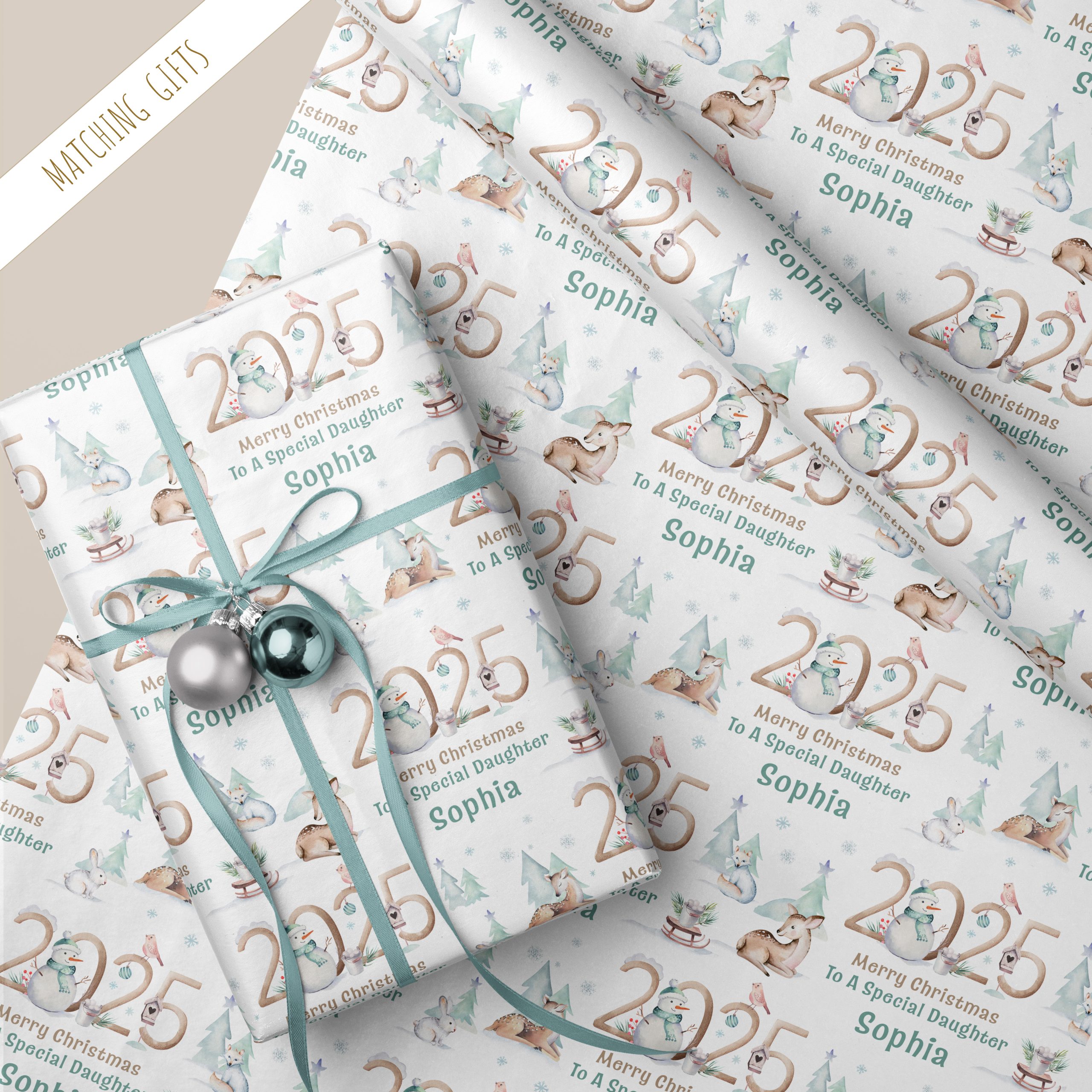 Kids Personalised Christmas Gift Wrapping Paper