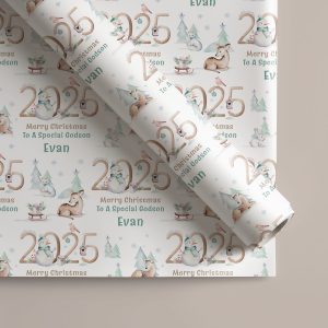 Kids Personalised Christmas Gift Wrapping Paper