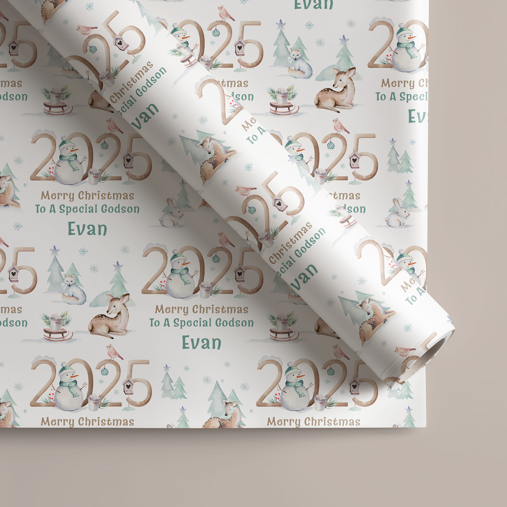 Kids Personalised Christmas Gift Wrapping Paper