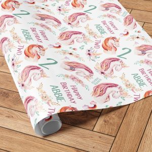 Personalised Birthday Unicorn Wrapping Paper