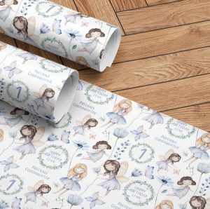 Personalised Blue Fairy Wrapping Paper
