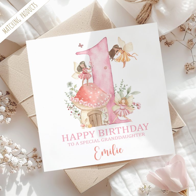 Handmade Personalised Birthday Card ‘Garden Fairies’