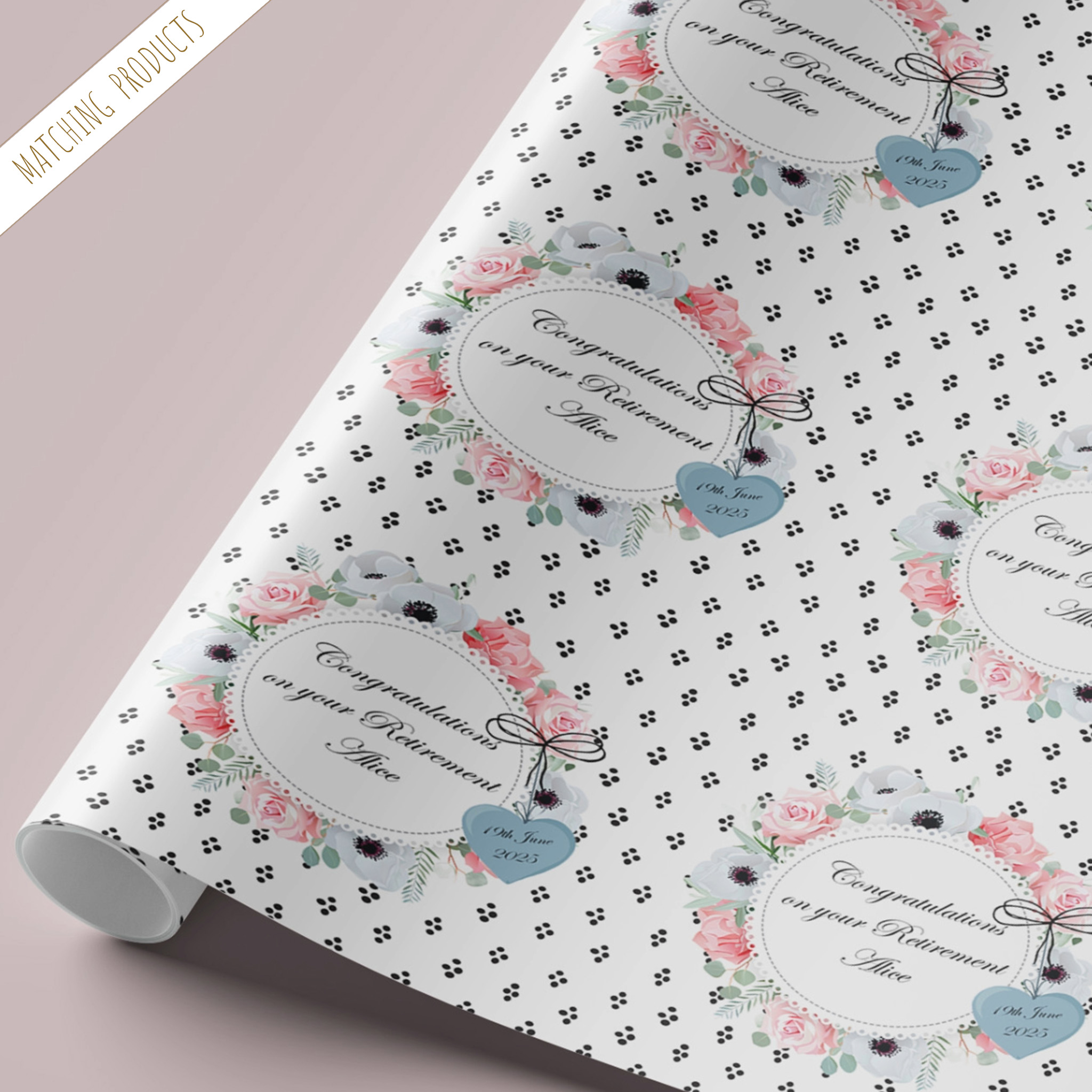 Father's Day Gift Wrapping Paper - Personalise With NamePink & Posh