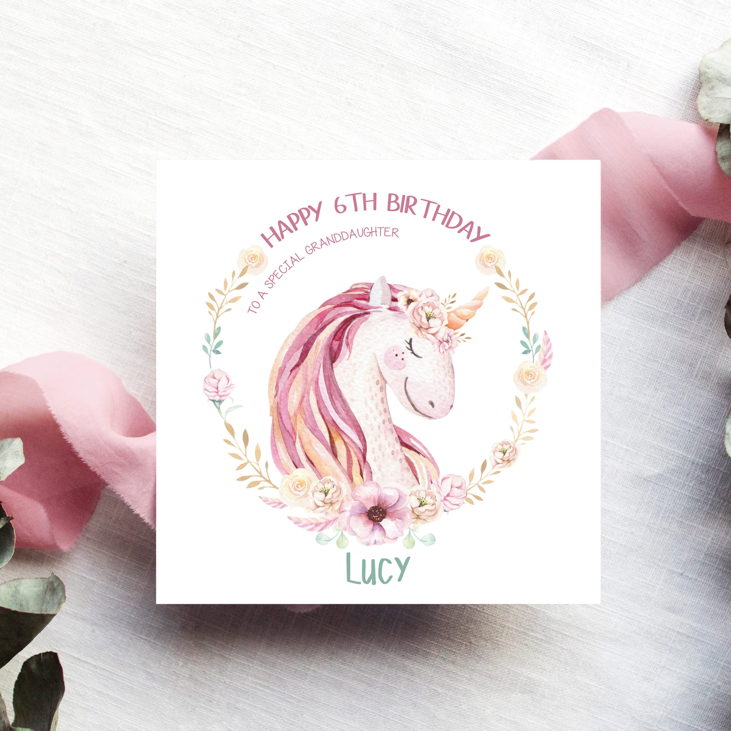 Personalised Unicorn Birthday Card