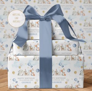Personalised Woodland Birthday Wrapping Paper