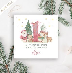 personalised baby's first christmas card