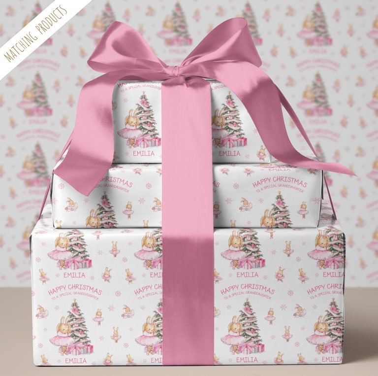 Personalised Girls Christmas Ballerina Gift Wrapping Paper