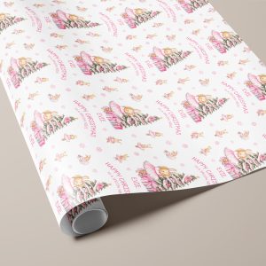 Personalised Girls Christmas Ballerina Gift Wrapping Paper