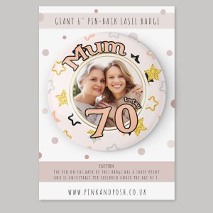Personalised Giant 6 inch Gold Photo Badge