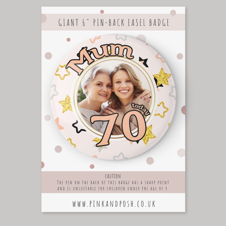Giant 6 inch Personalised Photo Birthday Badge