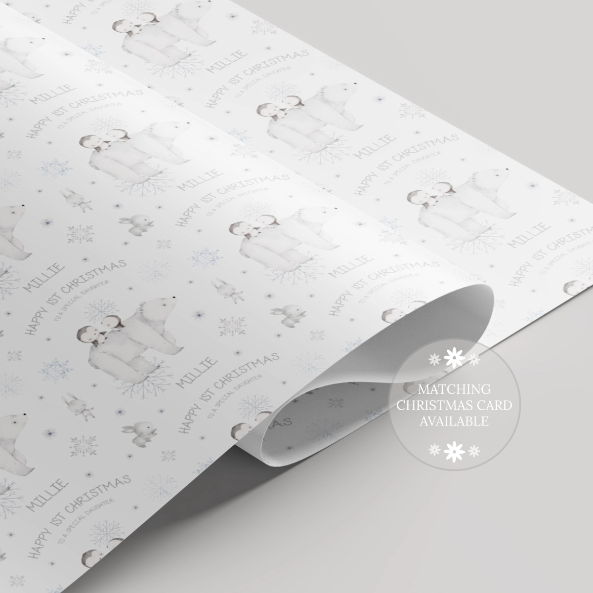 Gift Wrap 1st Christmas Polar Bear 1