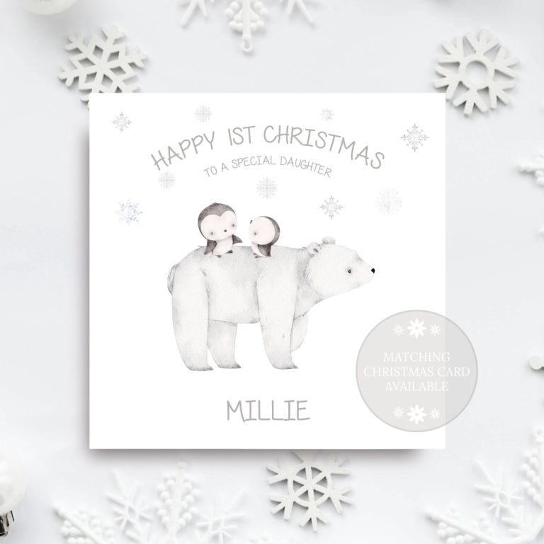 Personalised 1st Christmas Gift Wrapping Paper ‘Polar Bear’