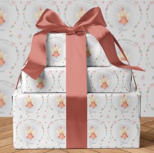 Personalised Fairy Wreath Christmas Wrapping Paper