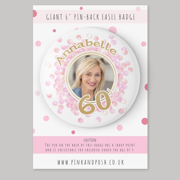 Giant 6 inch Personalised Photo Birthday Badge
