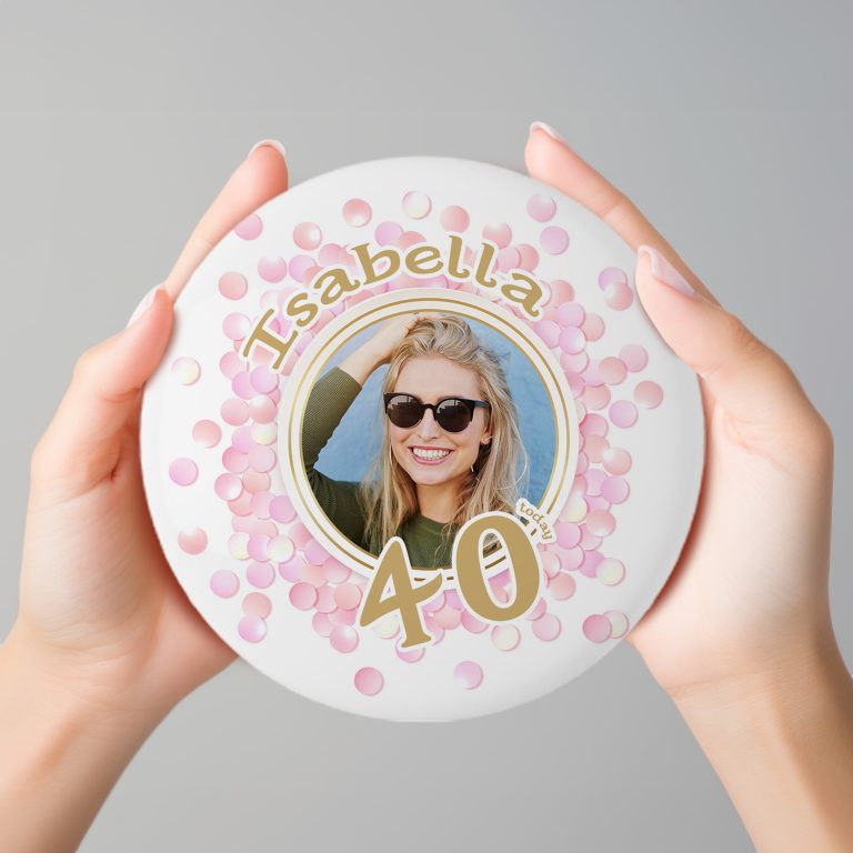 Giant 6 inch Personalised Photo Birthday Badge