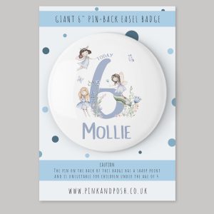 Personalised Giant 6" Fairy Birthday Badge