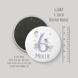 Personalised Giant 6" Fairy Birthday Badge