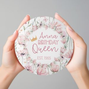 Personalised Floral Birthday Badge
