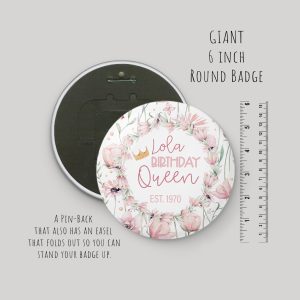 Personalised Floral Birthday Badge