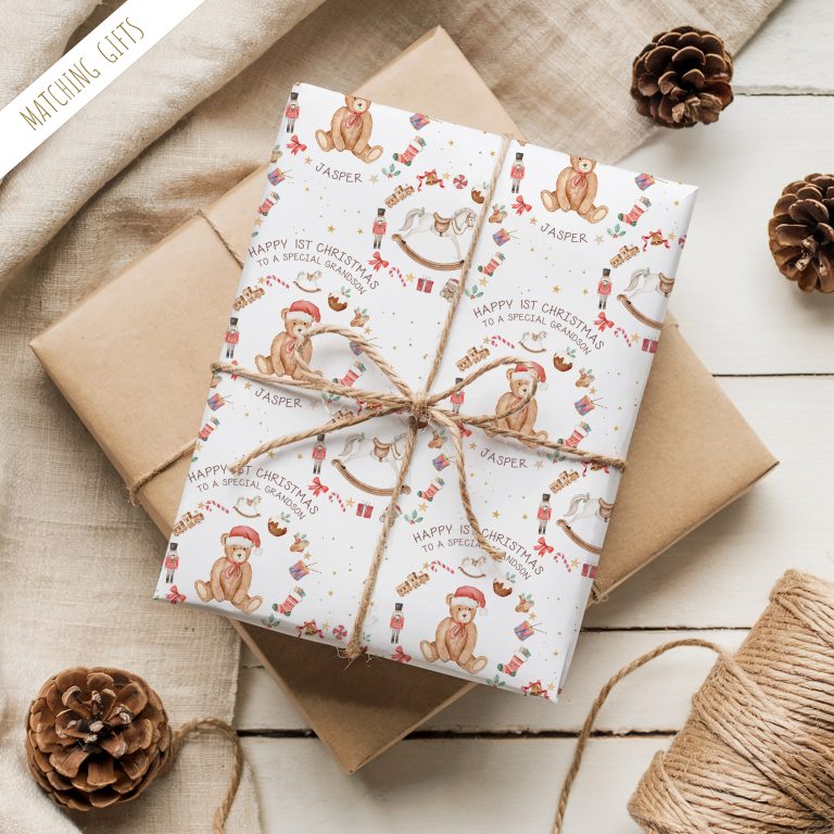 1st Christmas Teddy Wrapping Paper