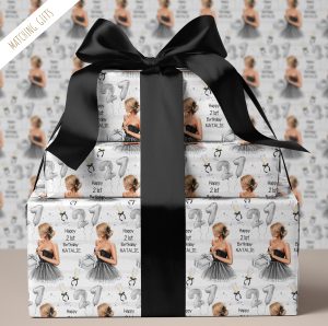 Personalised Black Dress Birthday Gift Wrap