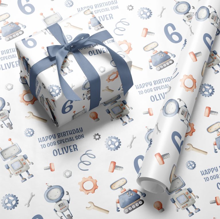Personalised Robot Wrapping Paper