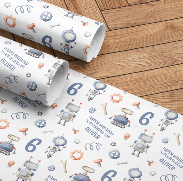 Personalised Robot Wrapping Paper