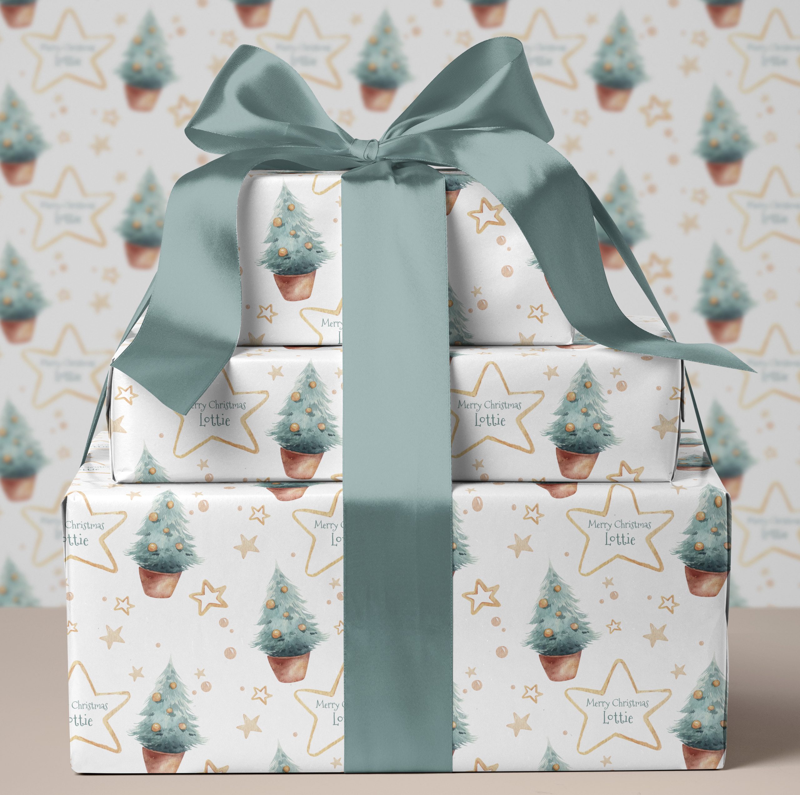 Christmas Tree Gift Wrapping Paper