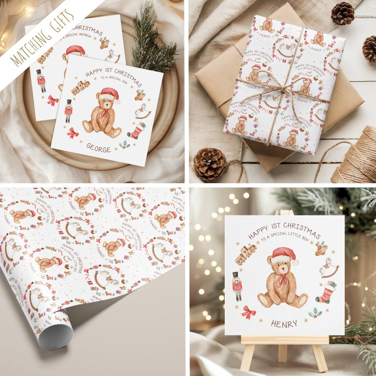 1st Christmas Teddy Wrapping Paper
