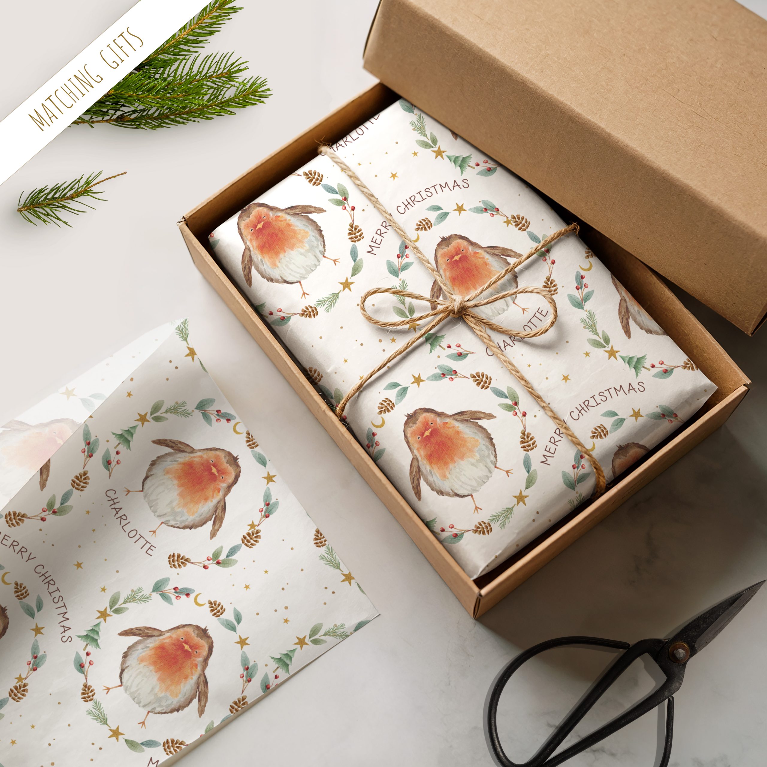Personalised Robin Gift Wrapping Paper
