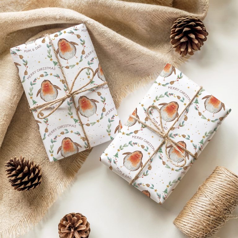 Red Robin Christmas Wrapping Paper